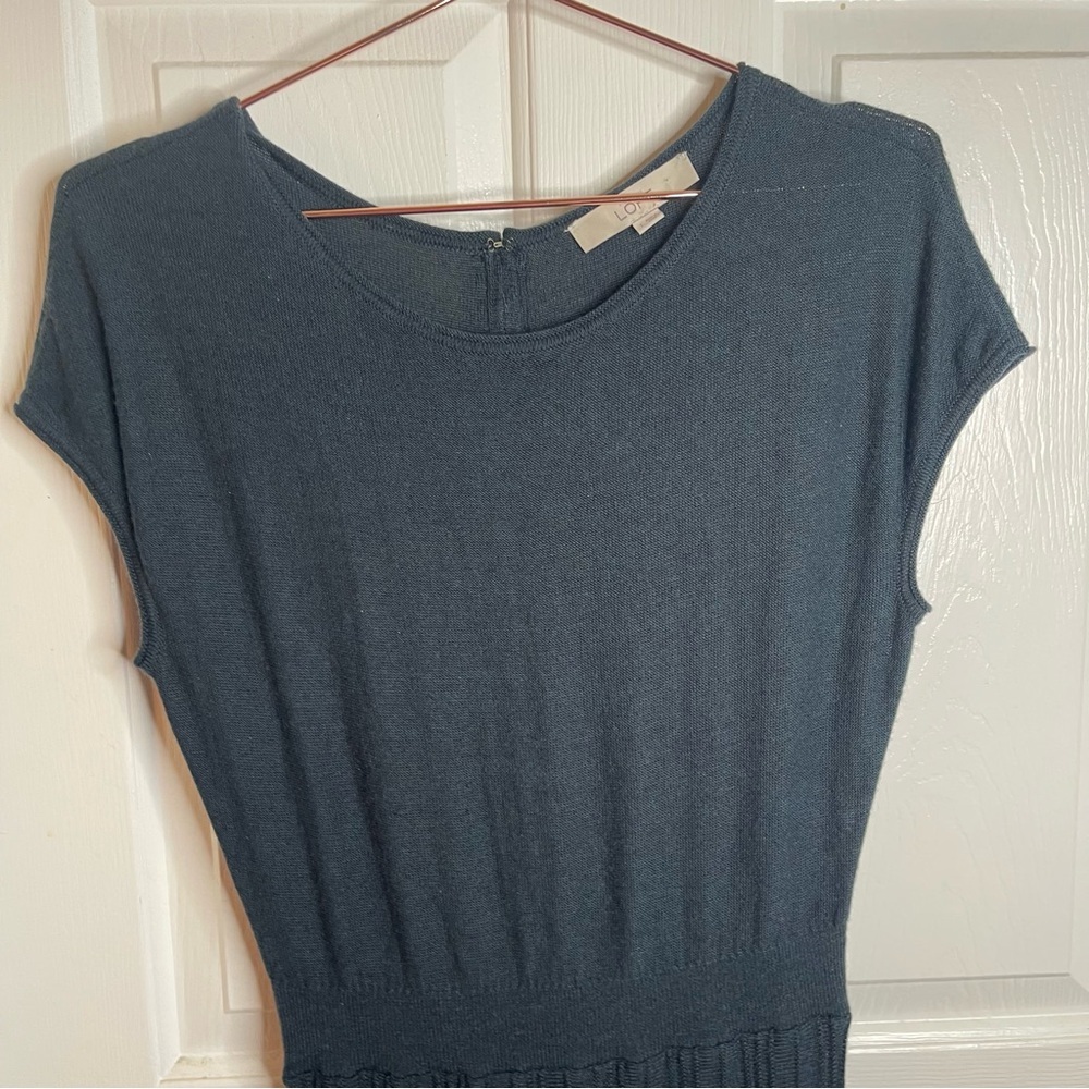 Loft Navy Blue Sleeveless Knit Sweater Dress - Picture 2 of 7